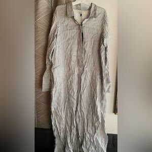 halston linen shirt dress HALSTON 100% Linen Pullover Shift/shirt Dress, Sage Green, Size XS